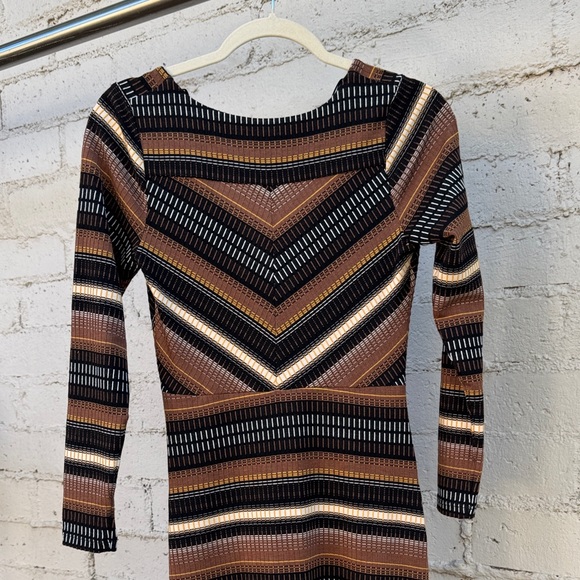 Maeve by Anthropologie Striped Wrap Midi Dress Brown Size XS - Picture 8 of 12